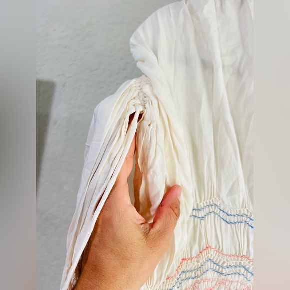 Free People Womens Ivory Embroidered Short Sleeve Dress Sz S like new condition - Picture 12 of 15